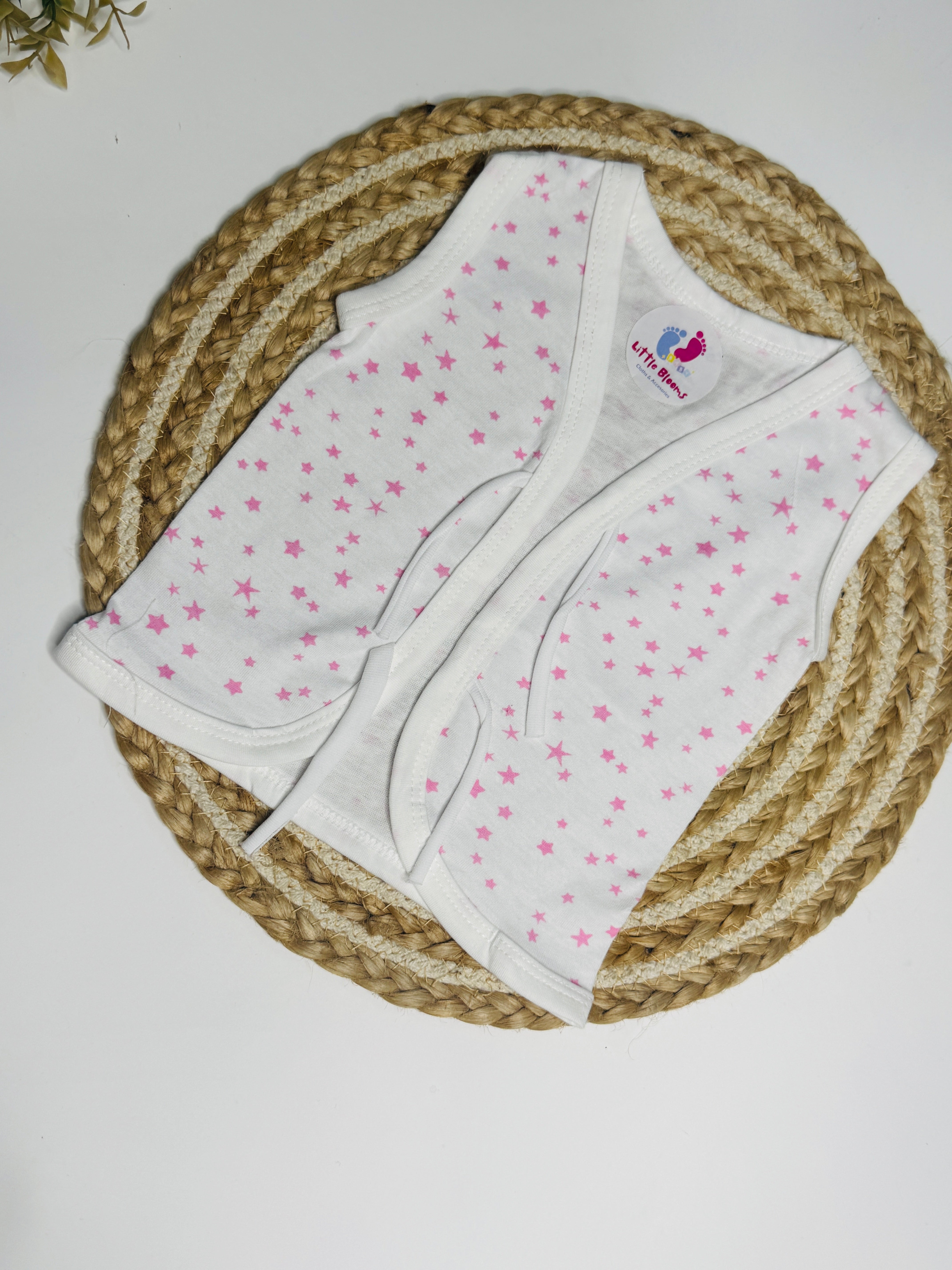 Front Tie jabla - pink stars