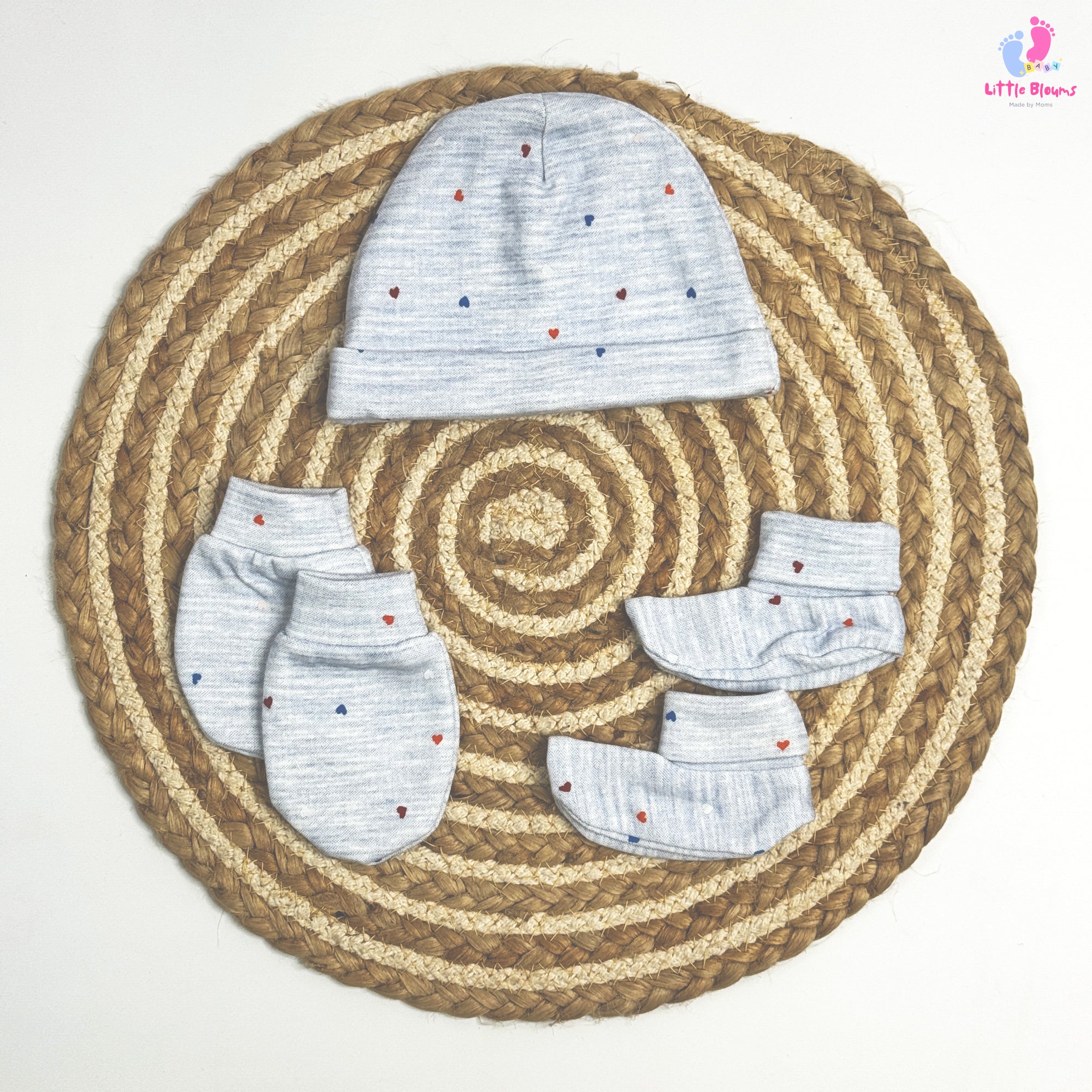 Cap Mitten Booties - Hearts