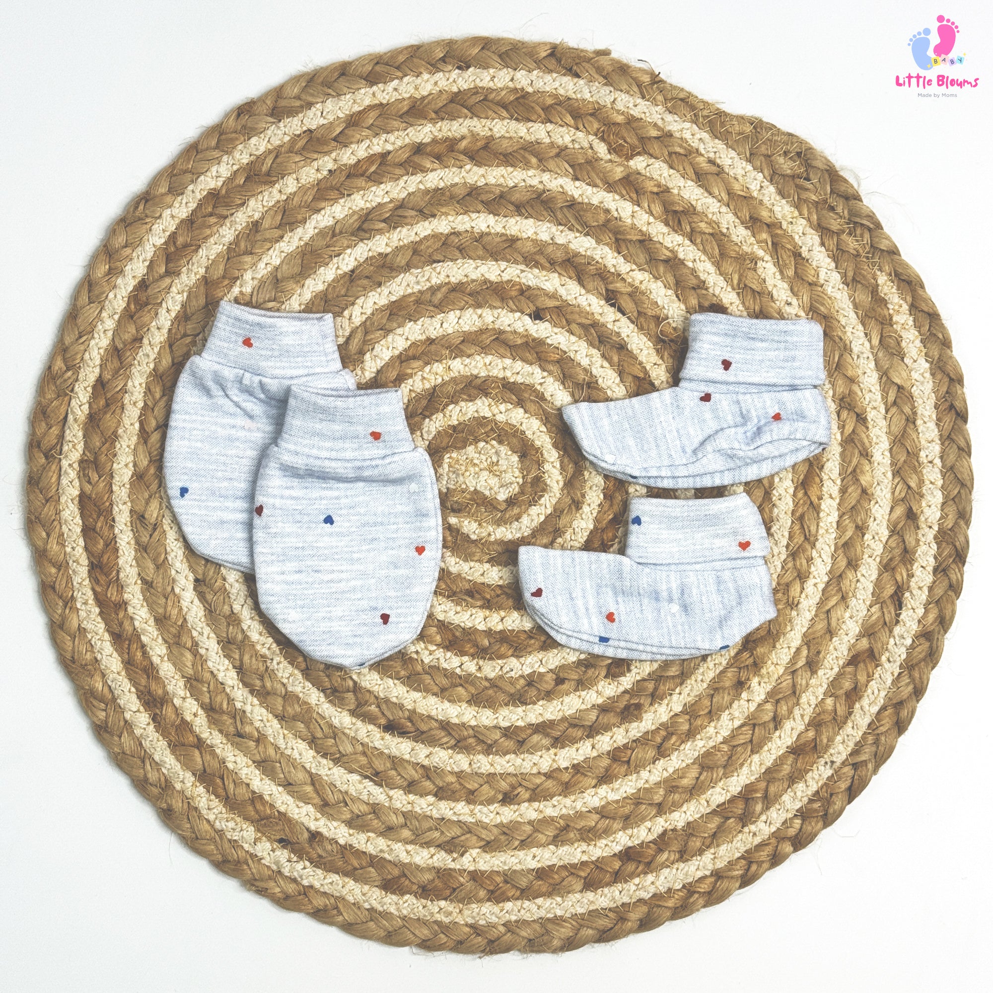 Cap Mitten Booties - Hearts