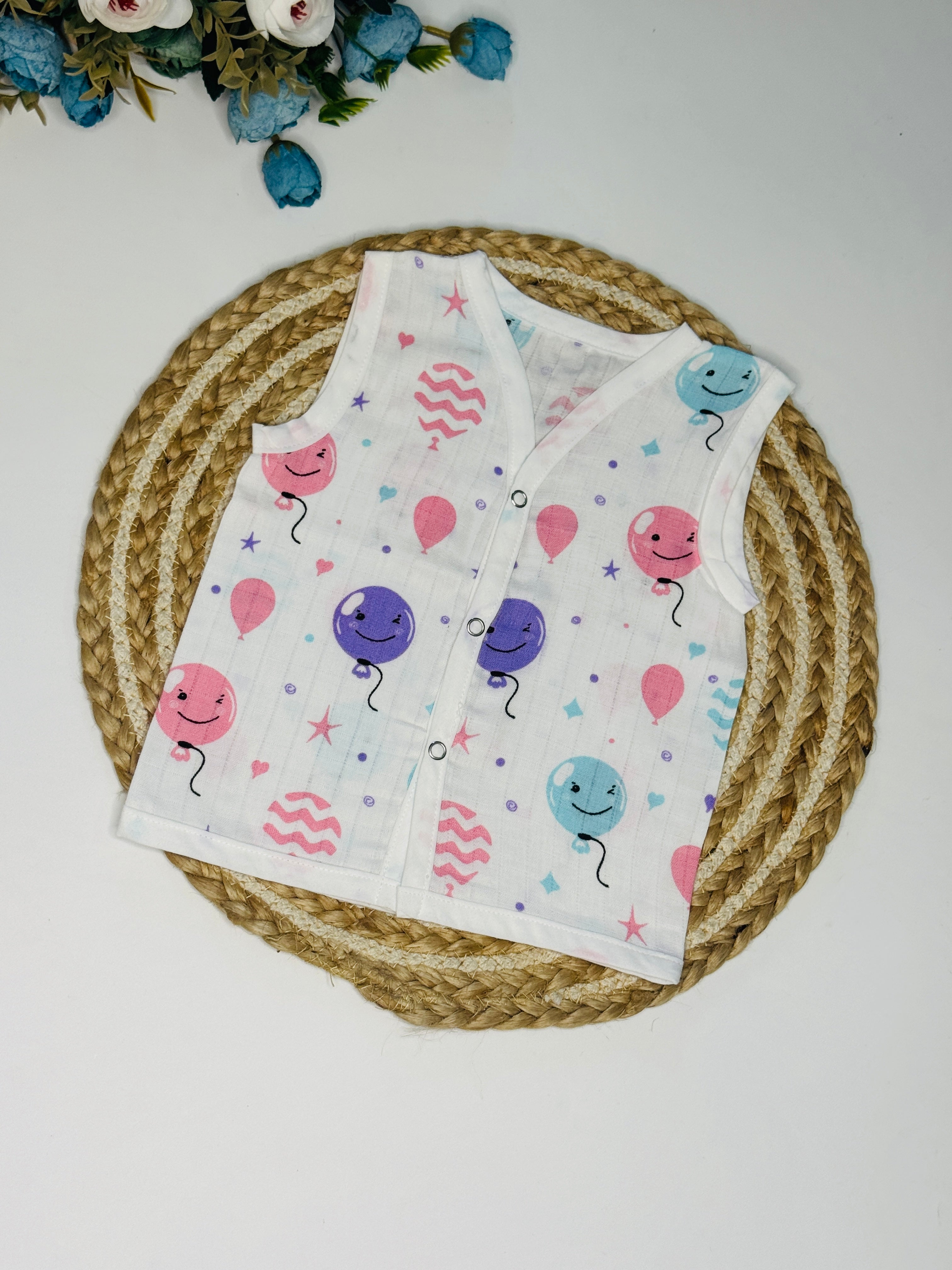 Muslin  Button Jabla - Baloons