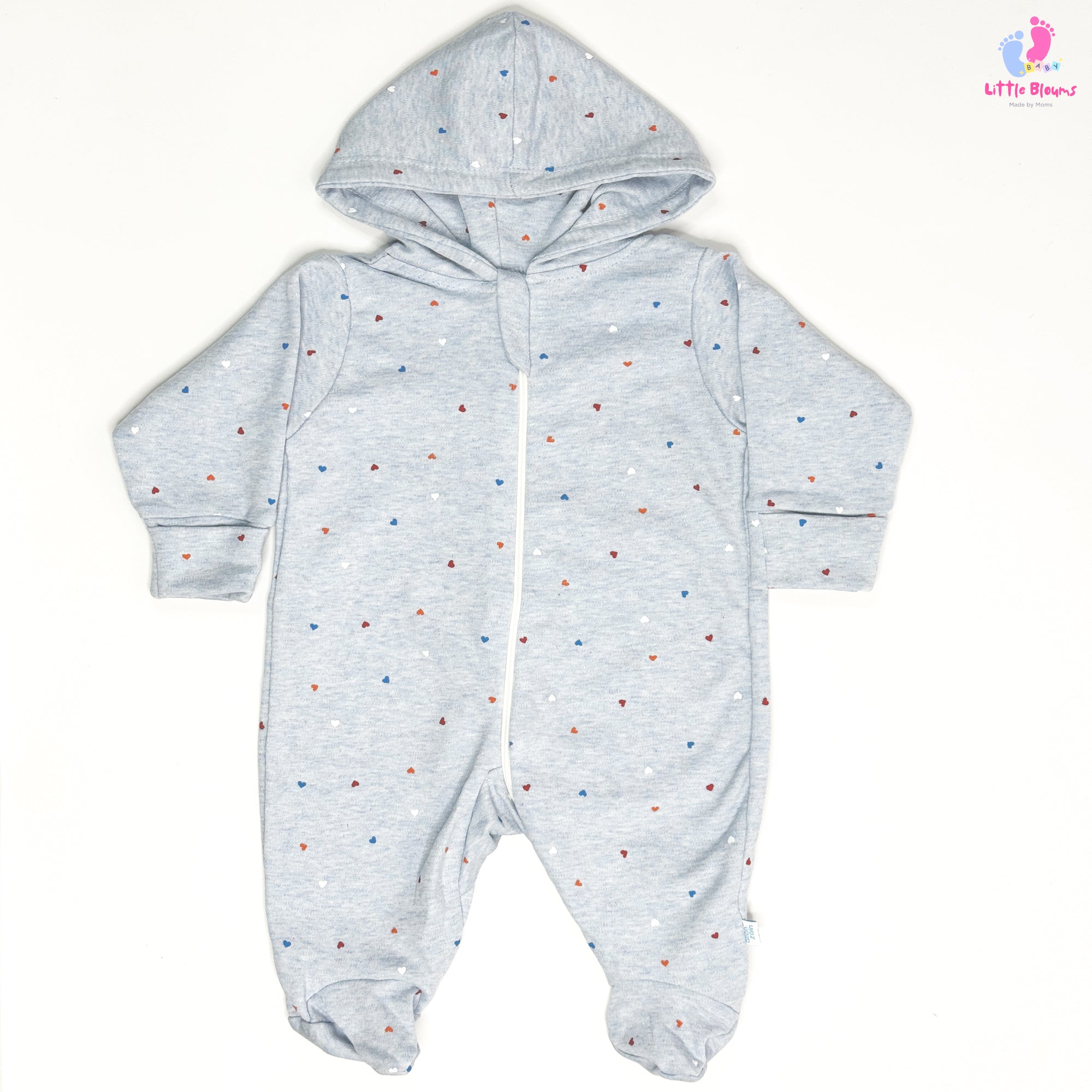 Hooded Romper - Hearts