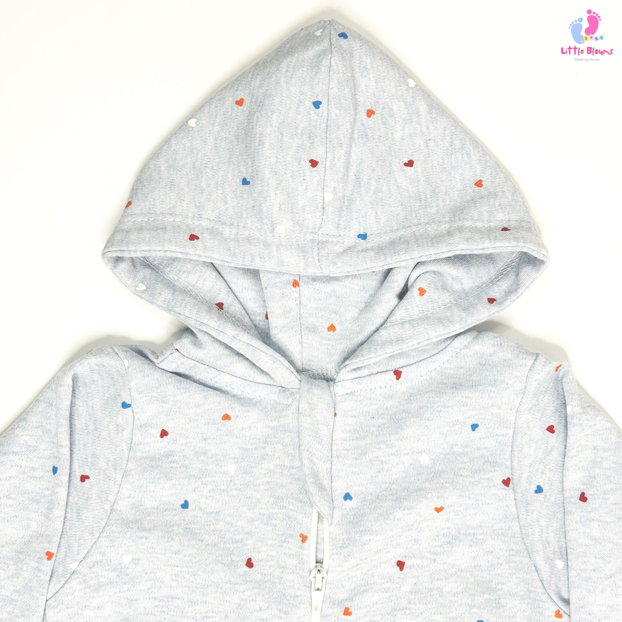 Hooded Romper - Hearts