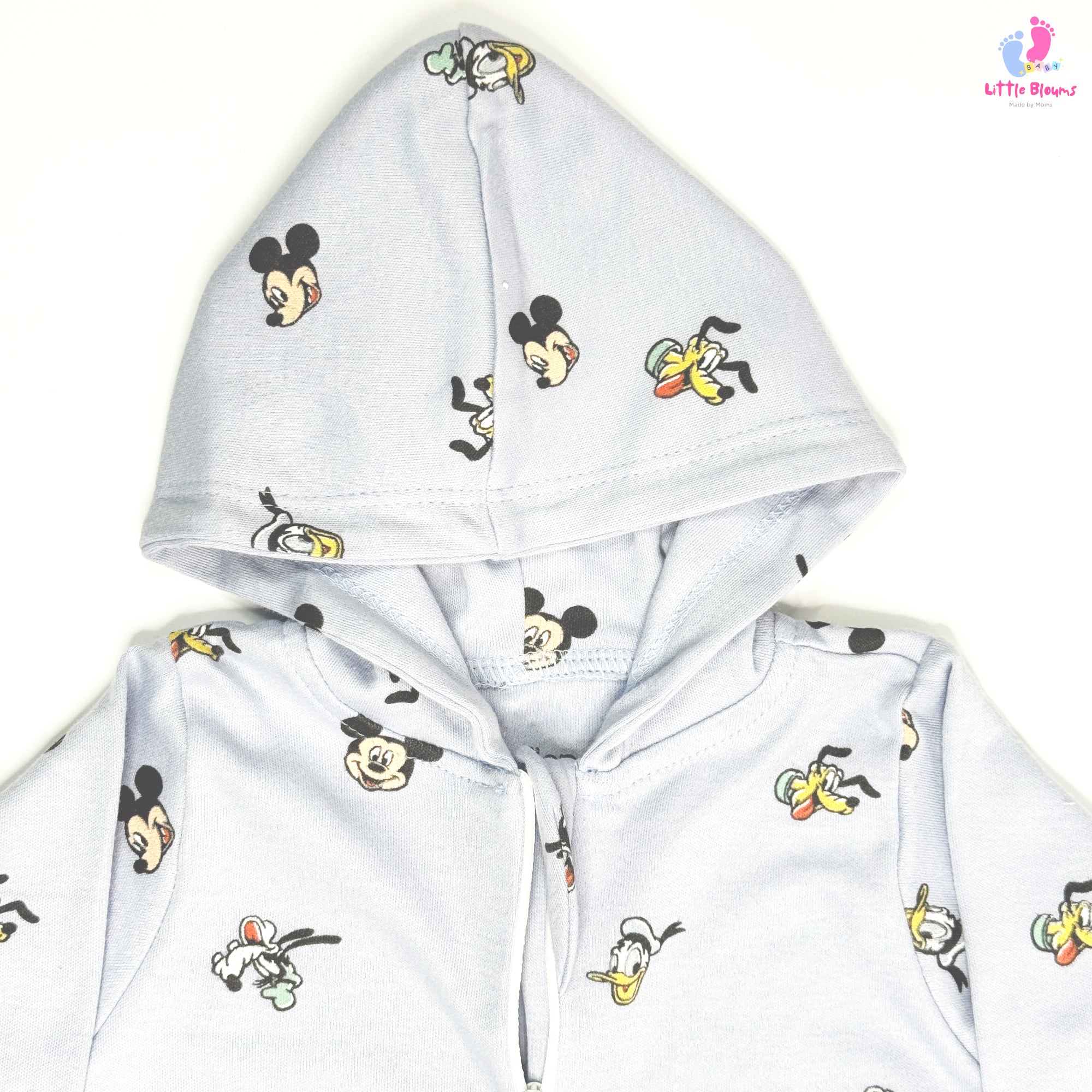 Hooded Romper - Blue Mickey