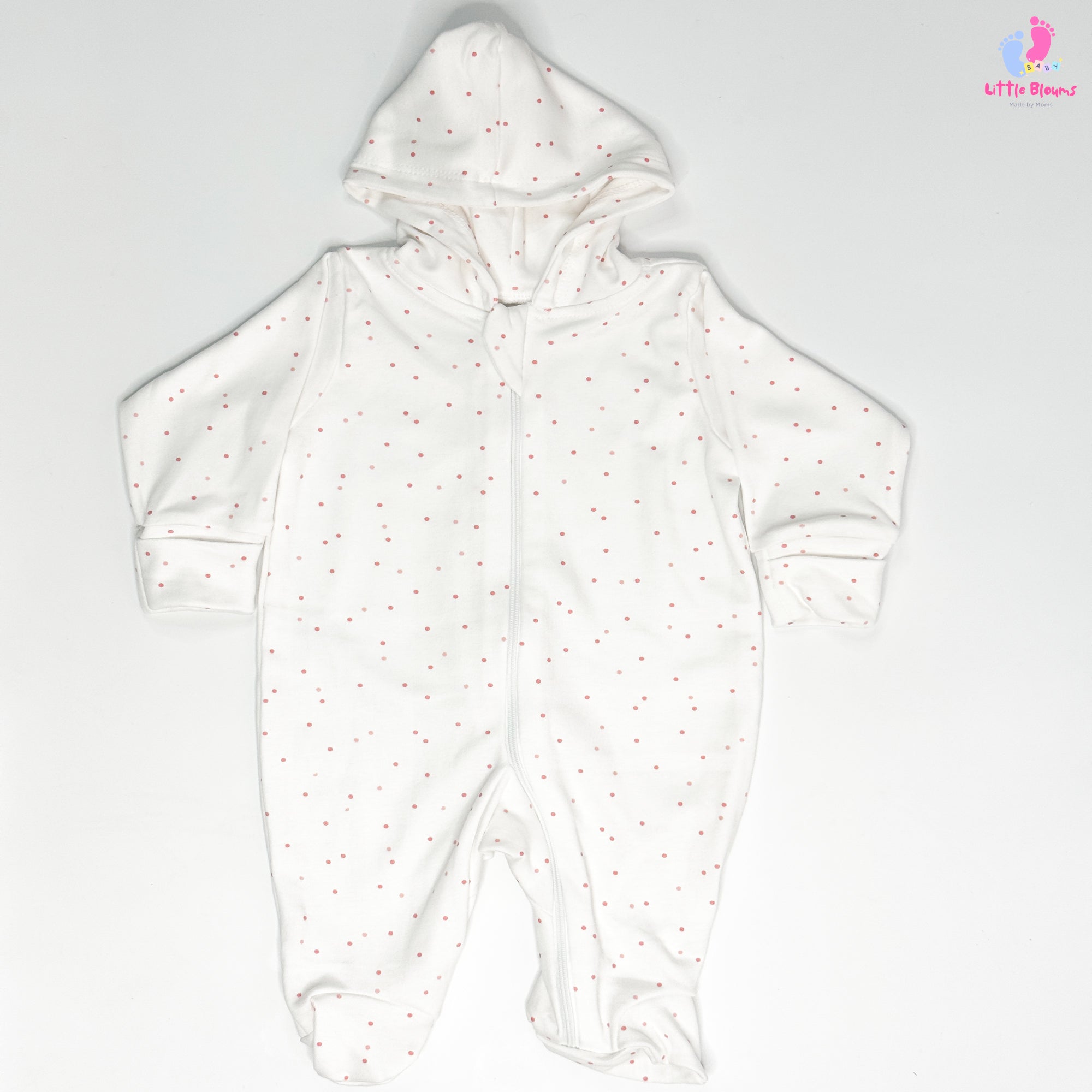 Hooded Romper - Red Dot