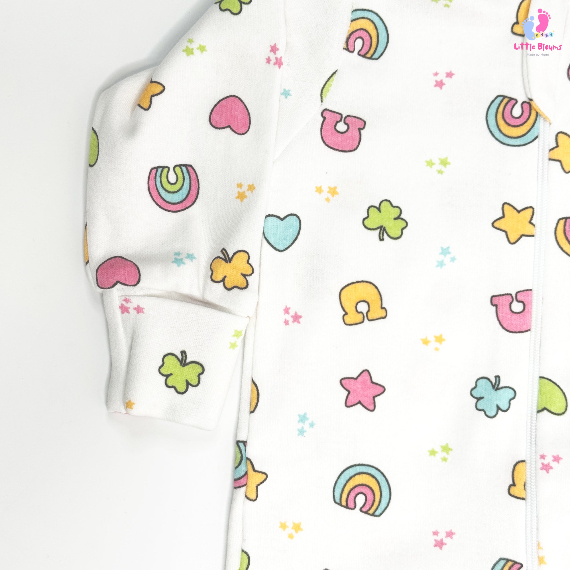 Hooded Romper - Yellow Stars
