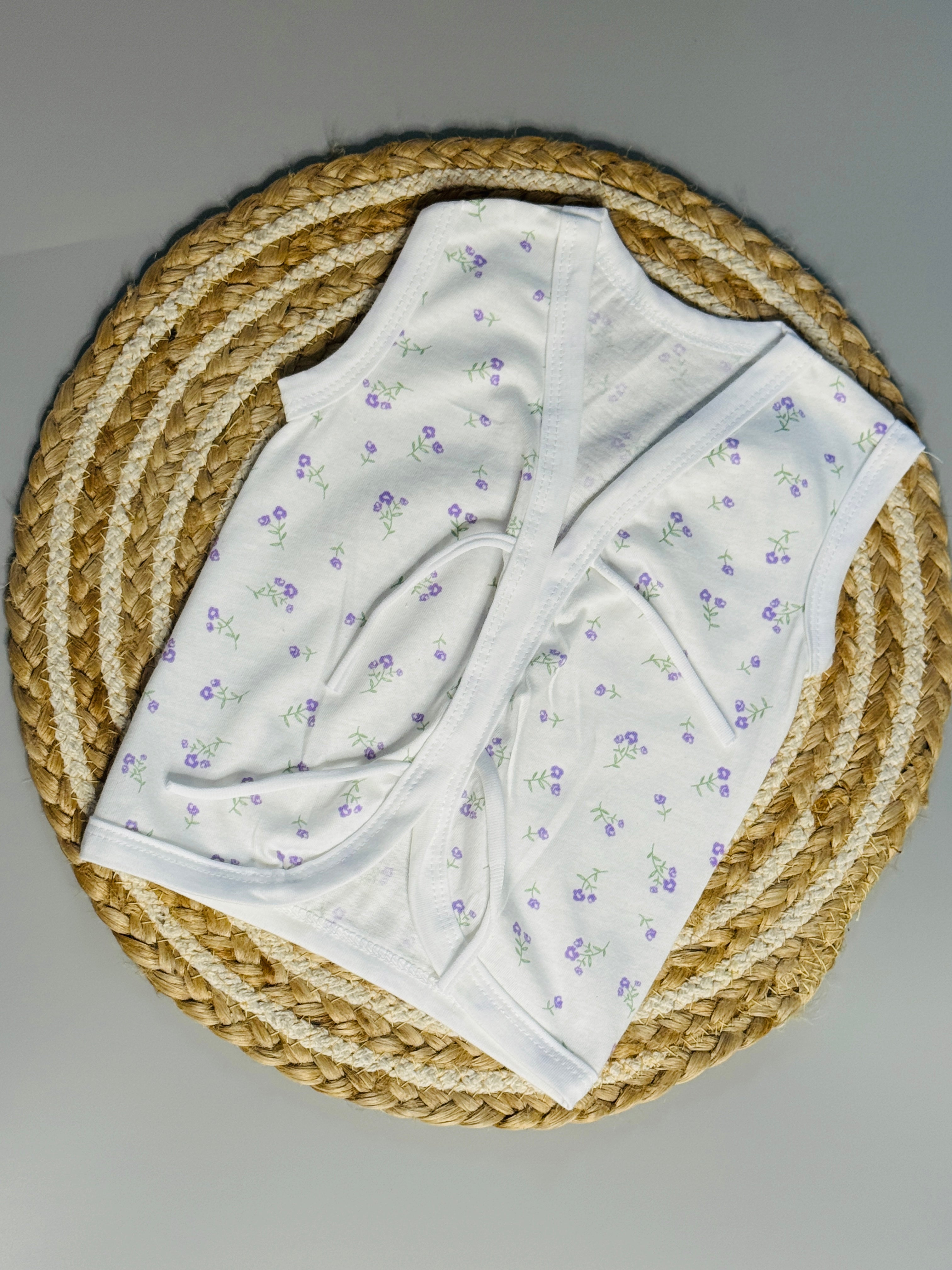Front Tie jabla - Lavender flower