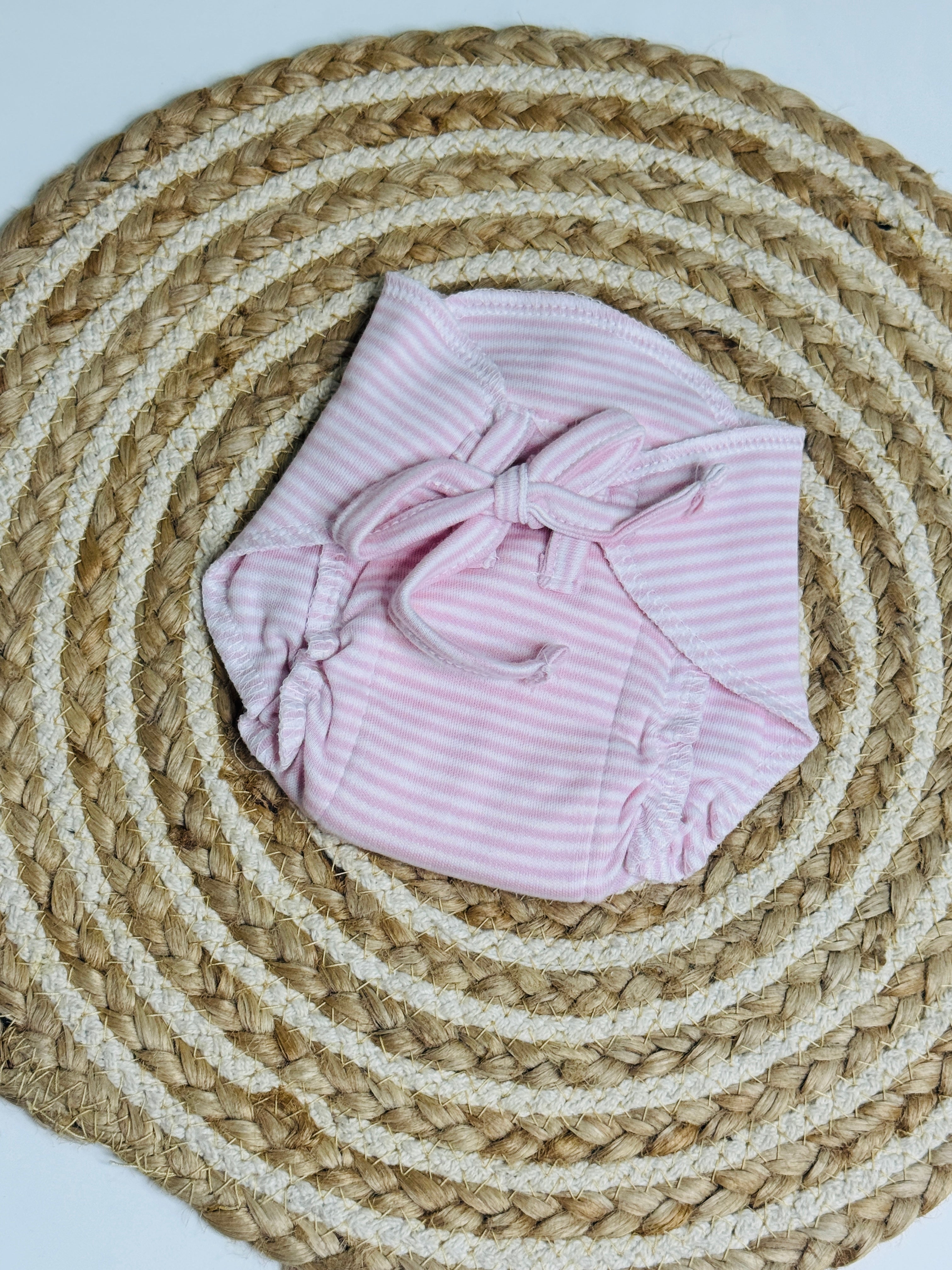 Padded Nappy - pink stripes