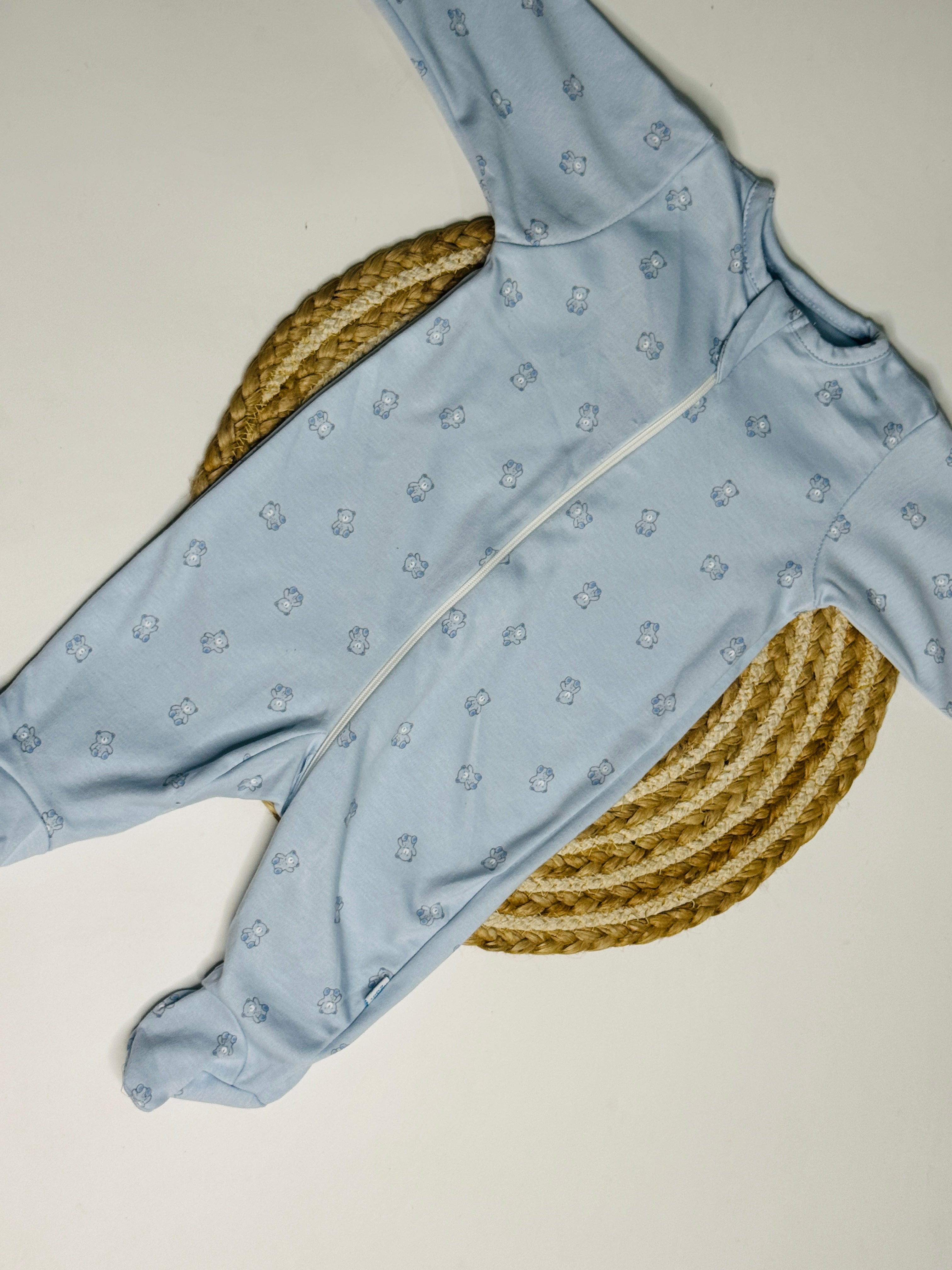 Romper / Sleep Suit - teddy blue