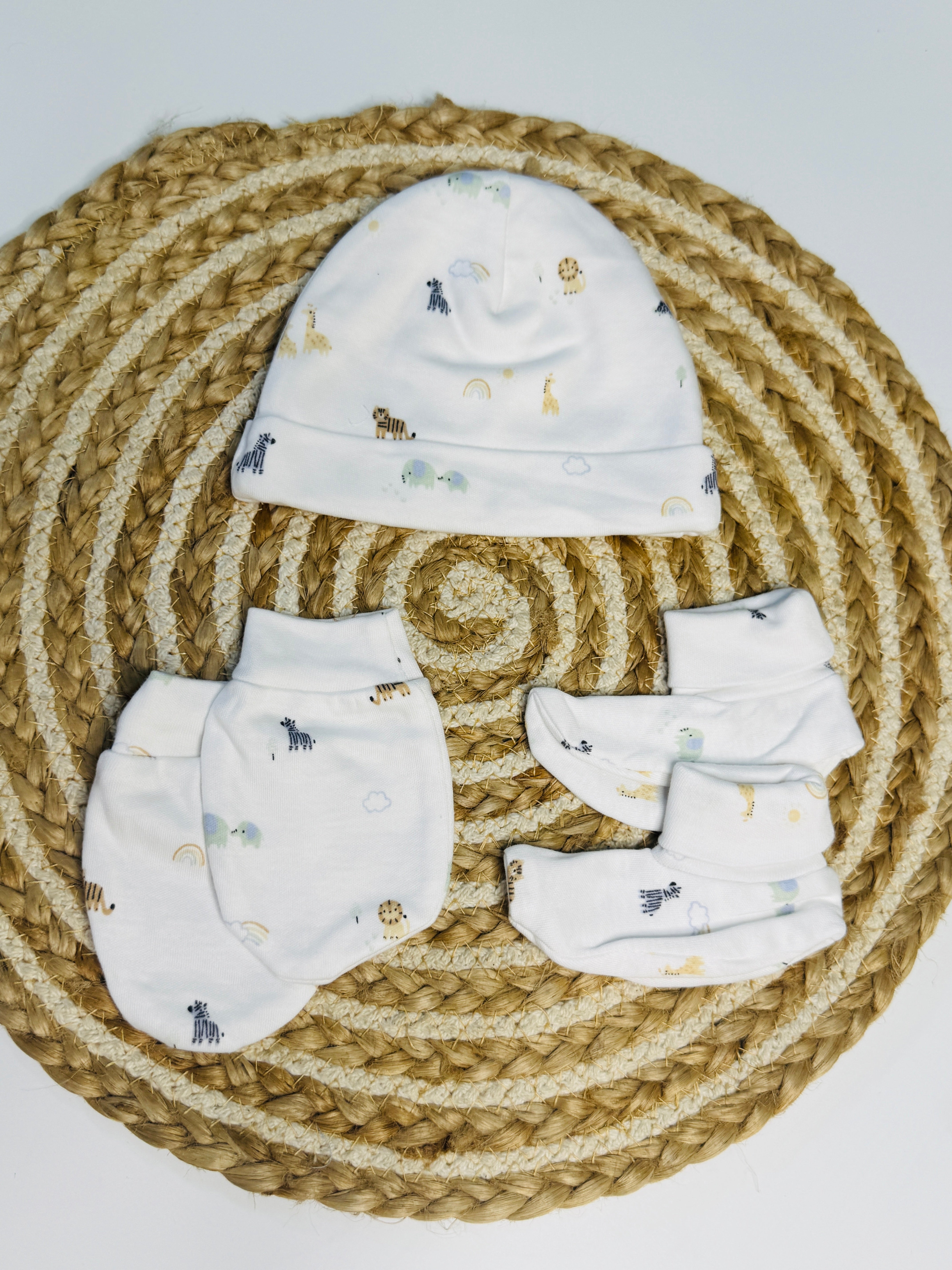 Cap Mitten Booties - giraffe