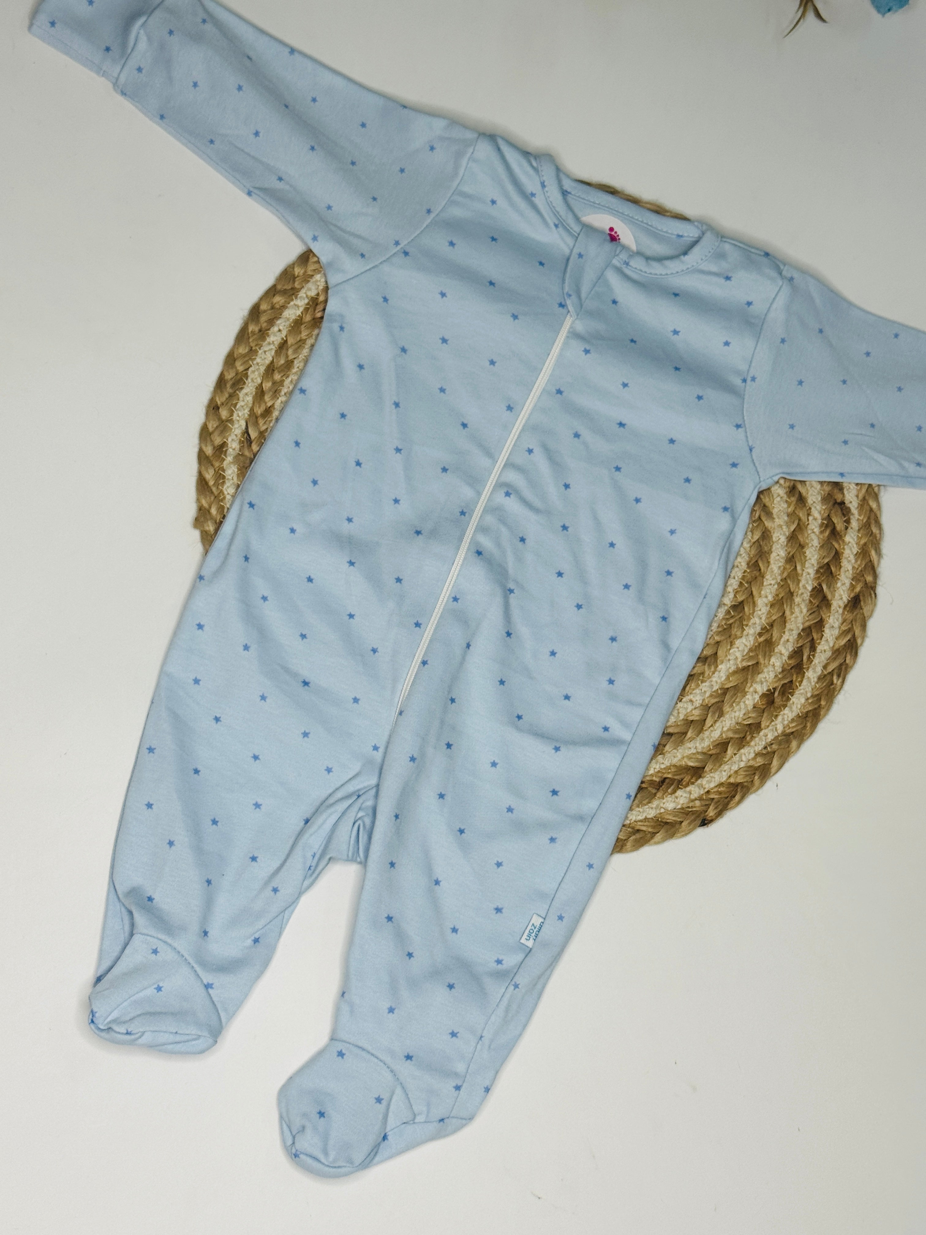 Romper / Sleep Suit - Blue with Stars