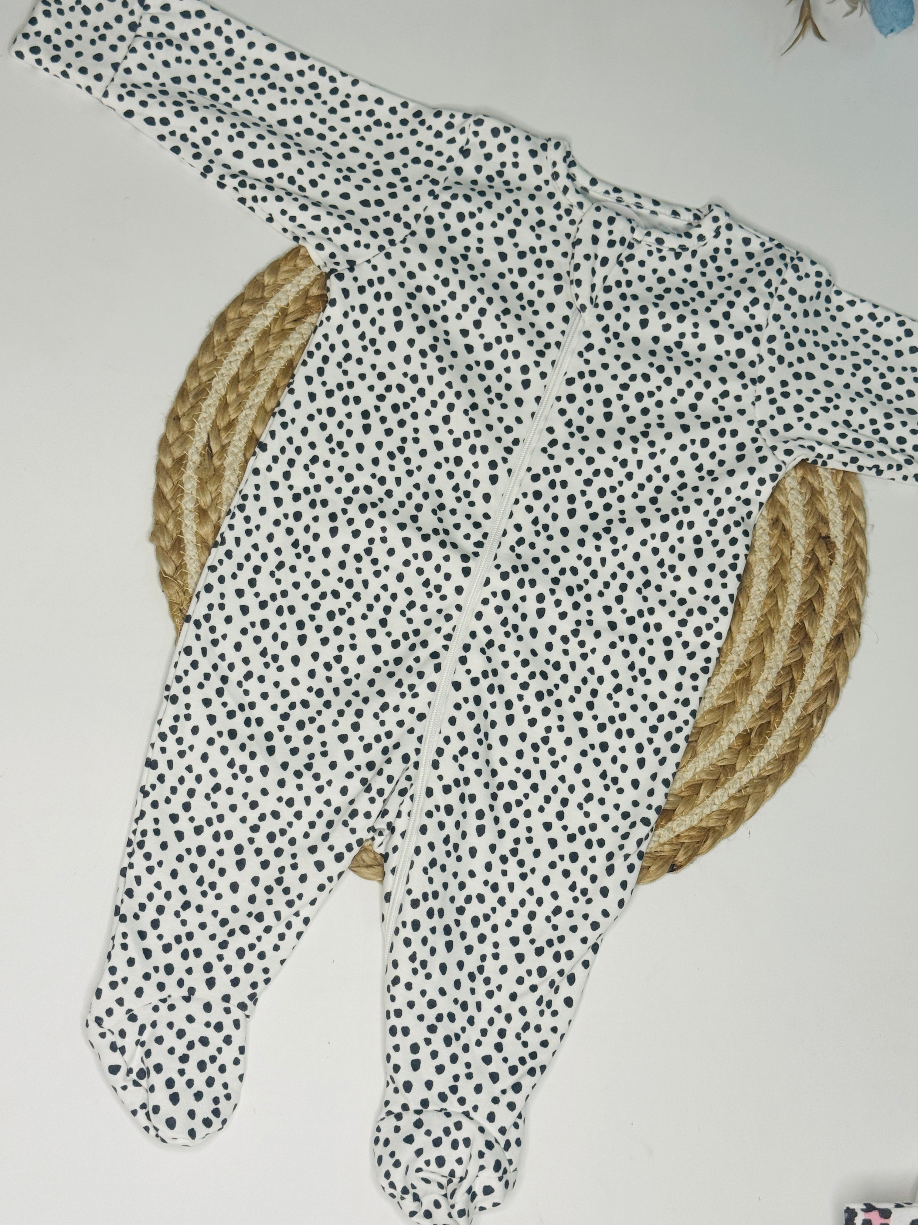 Romper / Sleep Suit - Black dots