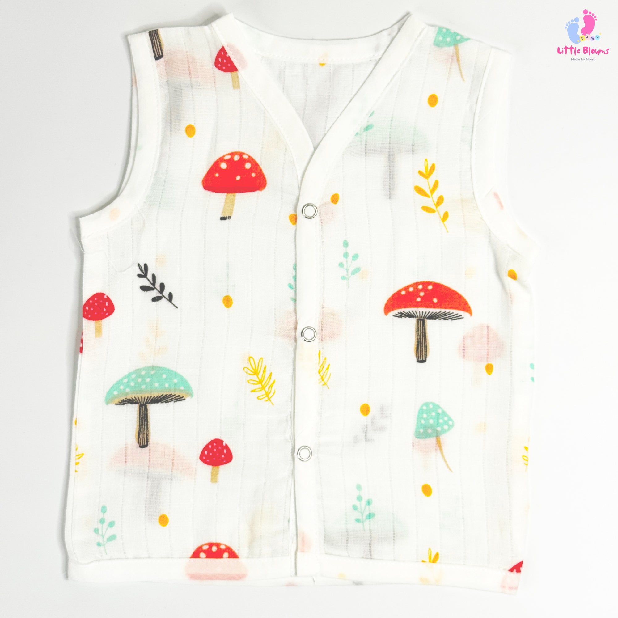Muslin  Button Jabla - Mushroom