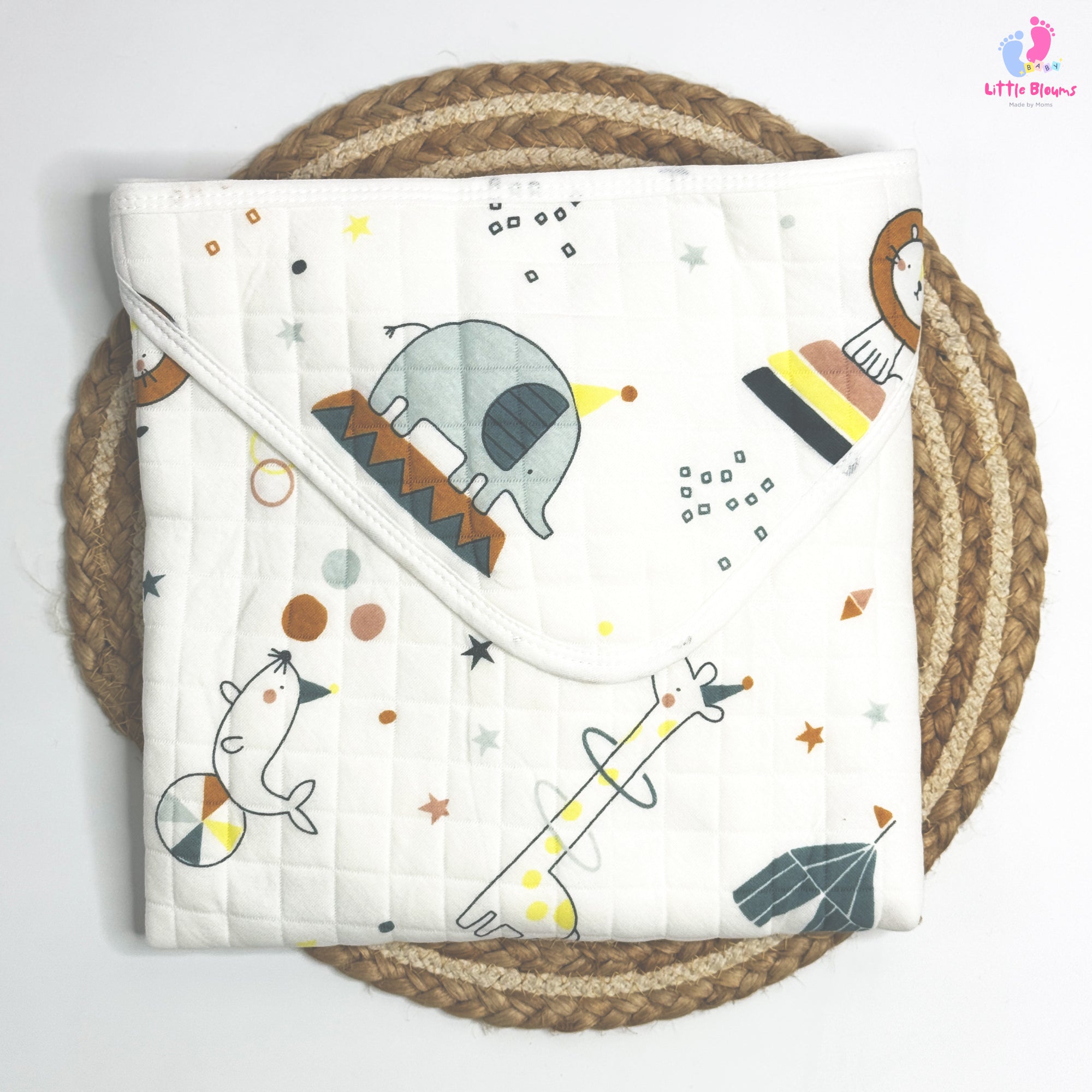 Muslin Hooded Wrapper - Animals