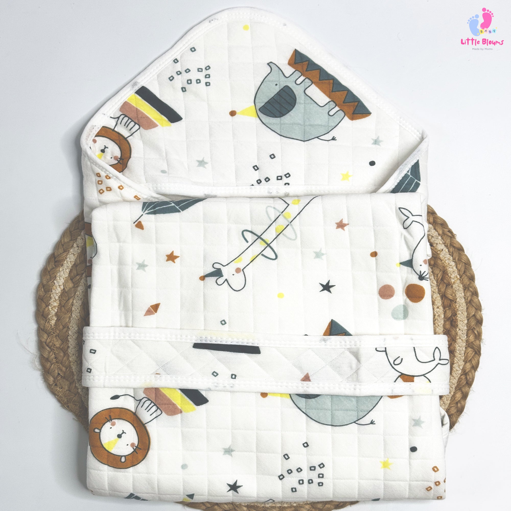 Muslin Hooded Wrapper - Animals