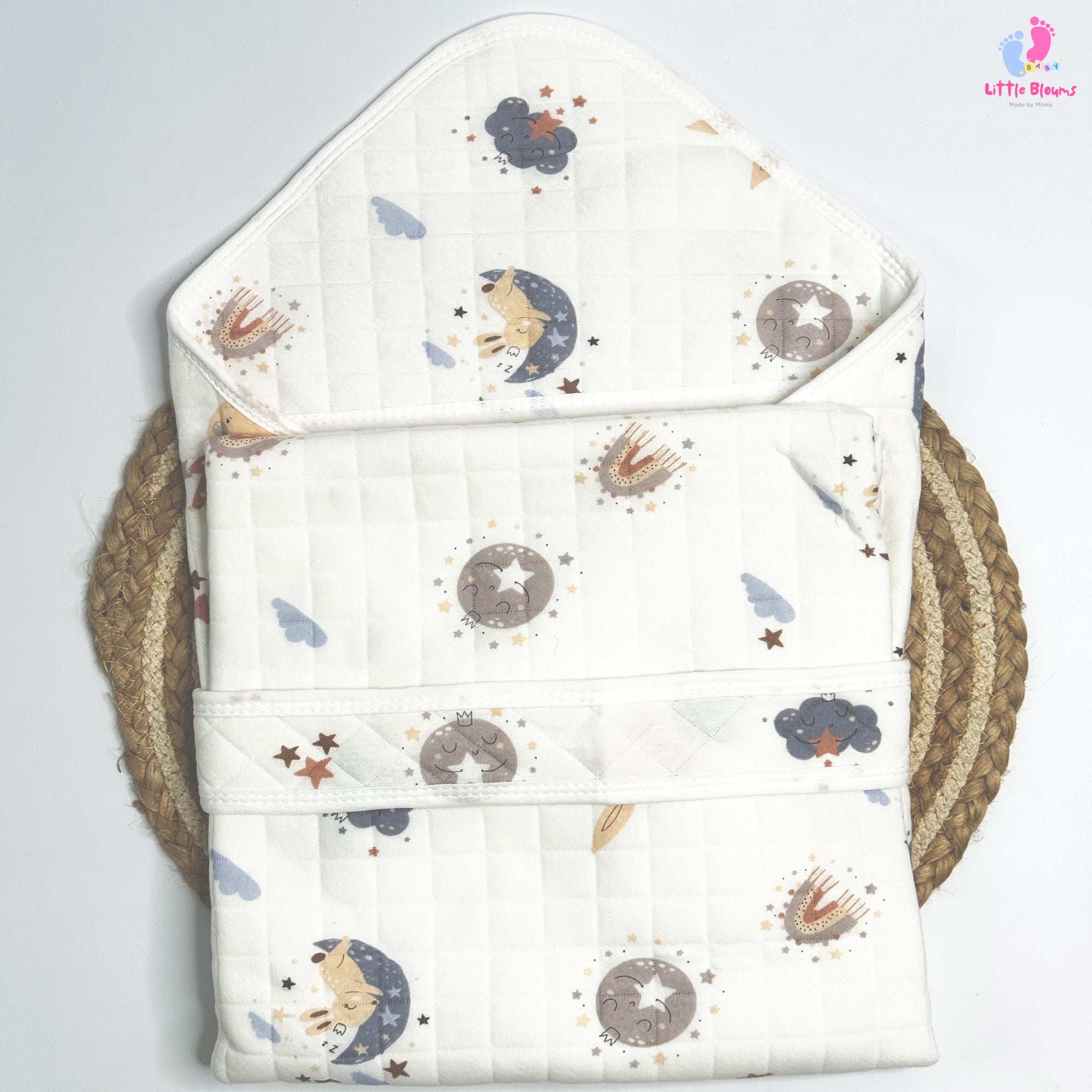 Muslin Hooded Wrapper - Moon