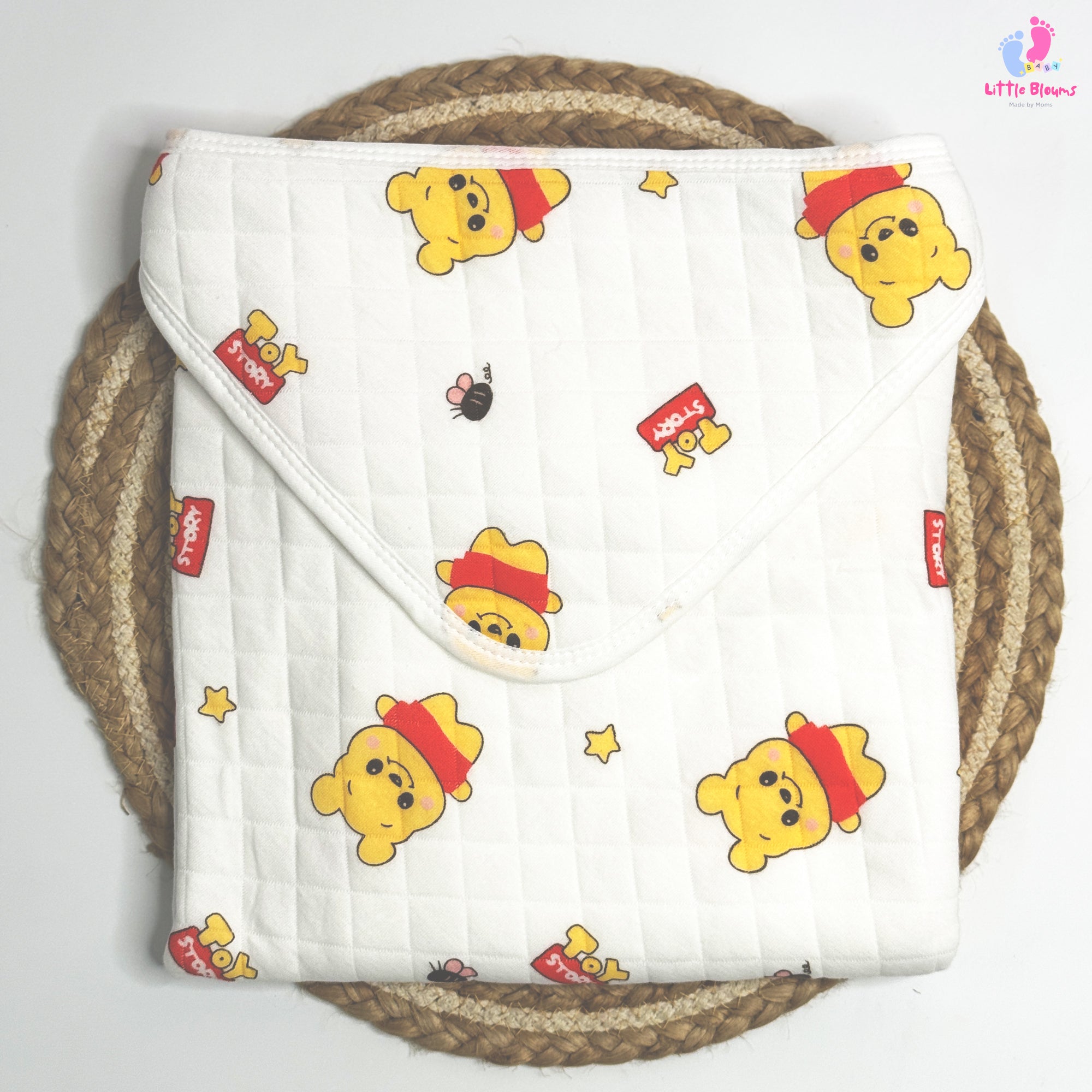 Muslin Hooded Wrapper - Teddy