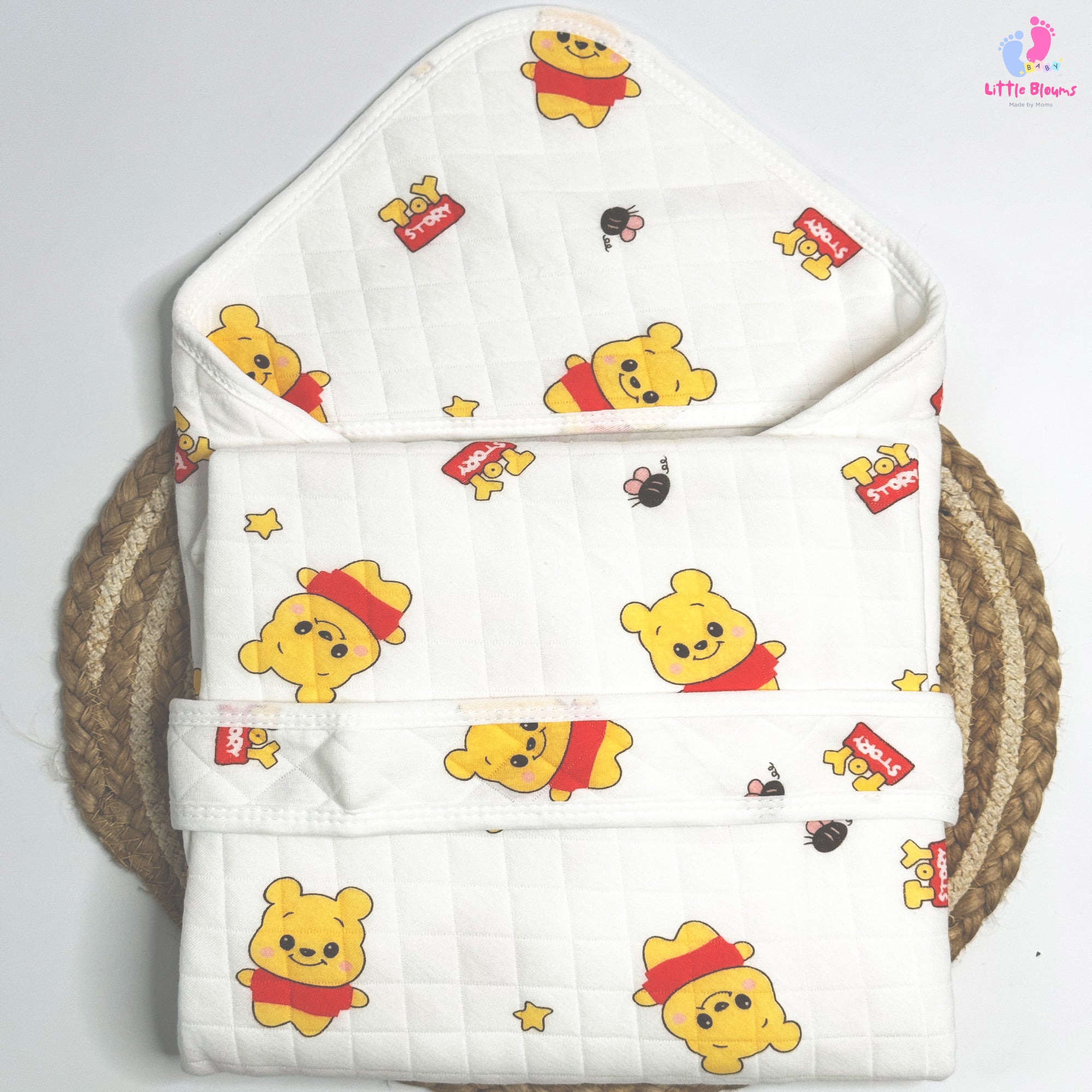 Muslin Hooded Wrapper - Teddy