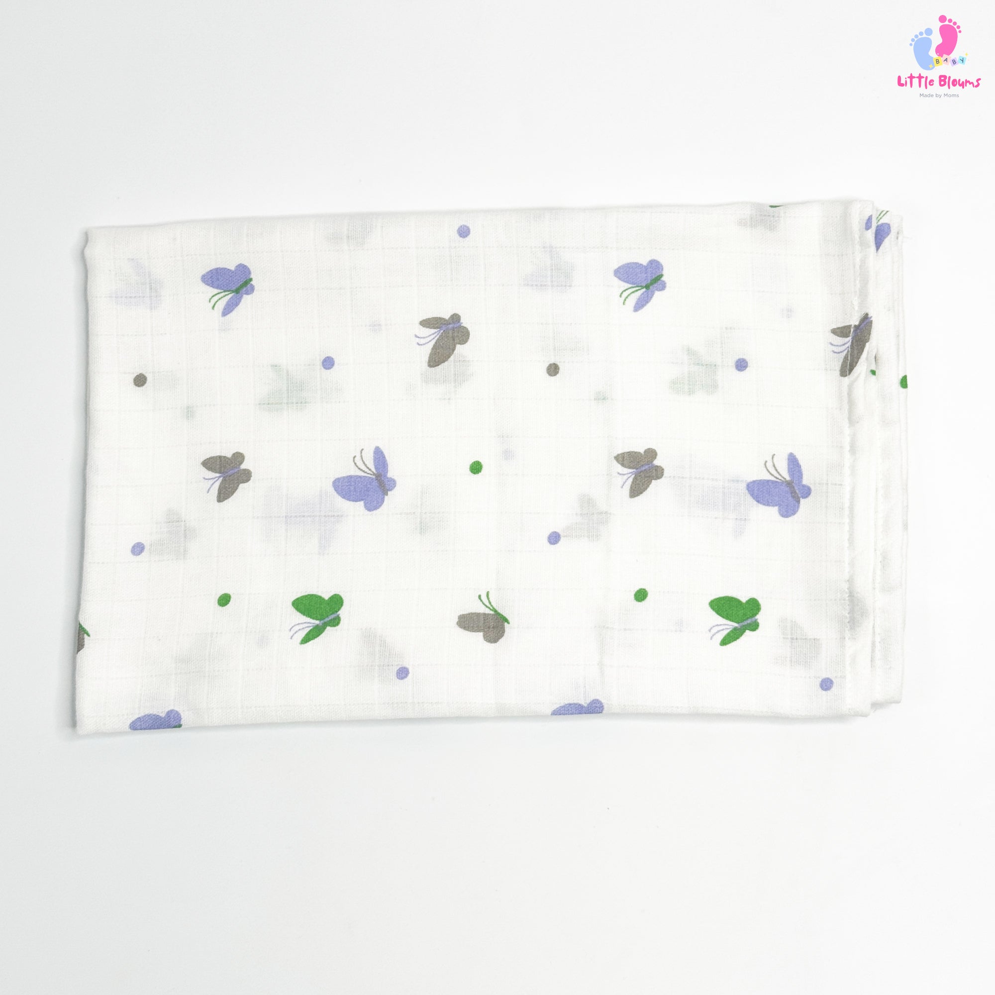 Muslin Bath Towel - Blue Butterfly