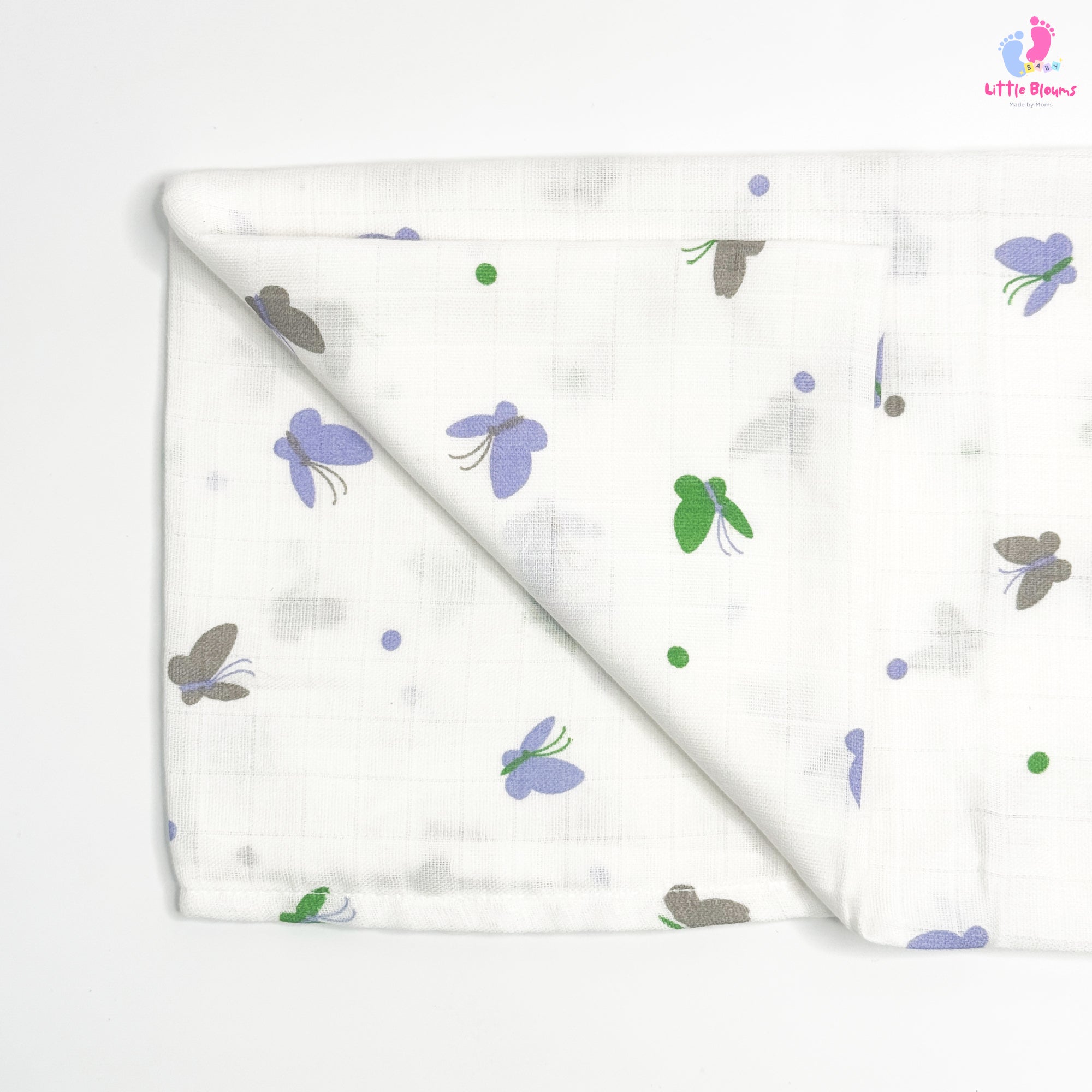 Muslin Bath Towel - Blue Butterfly