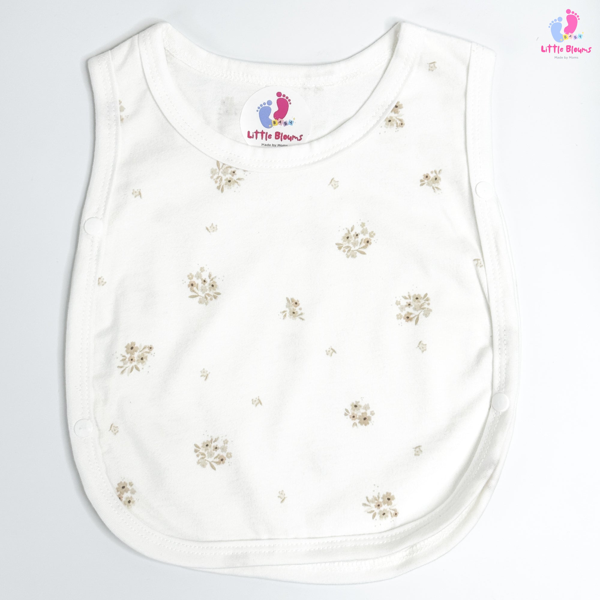 Side Button Jabla - Brown Flowers