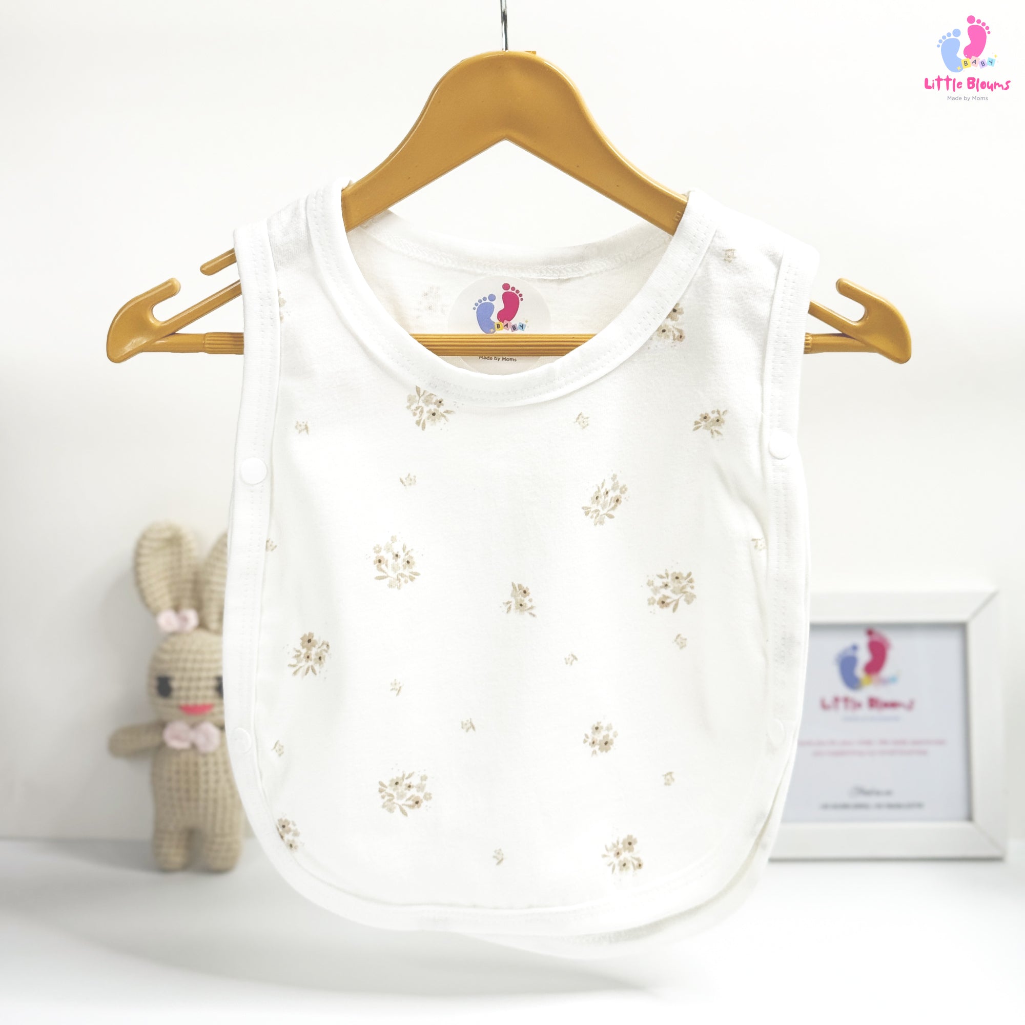 Side Button Jabla - Brown Flowers