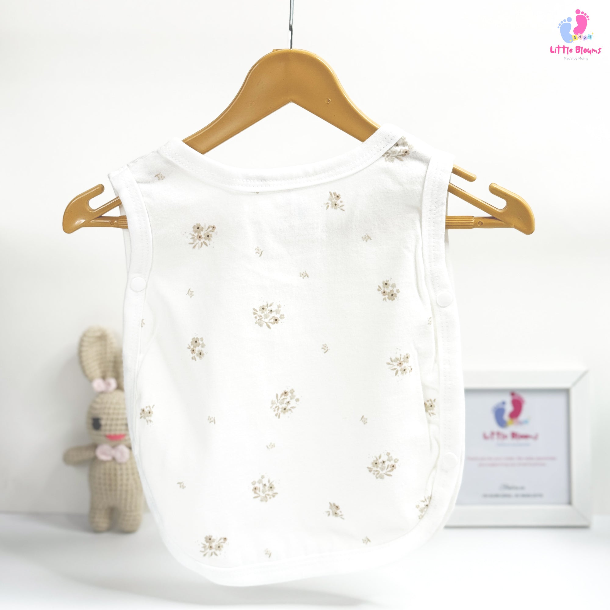 Side Button Jabla - Brown Flowers