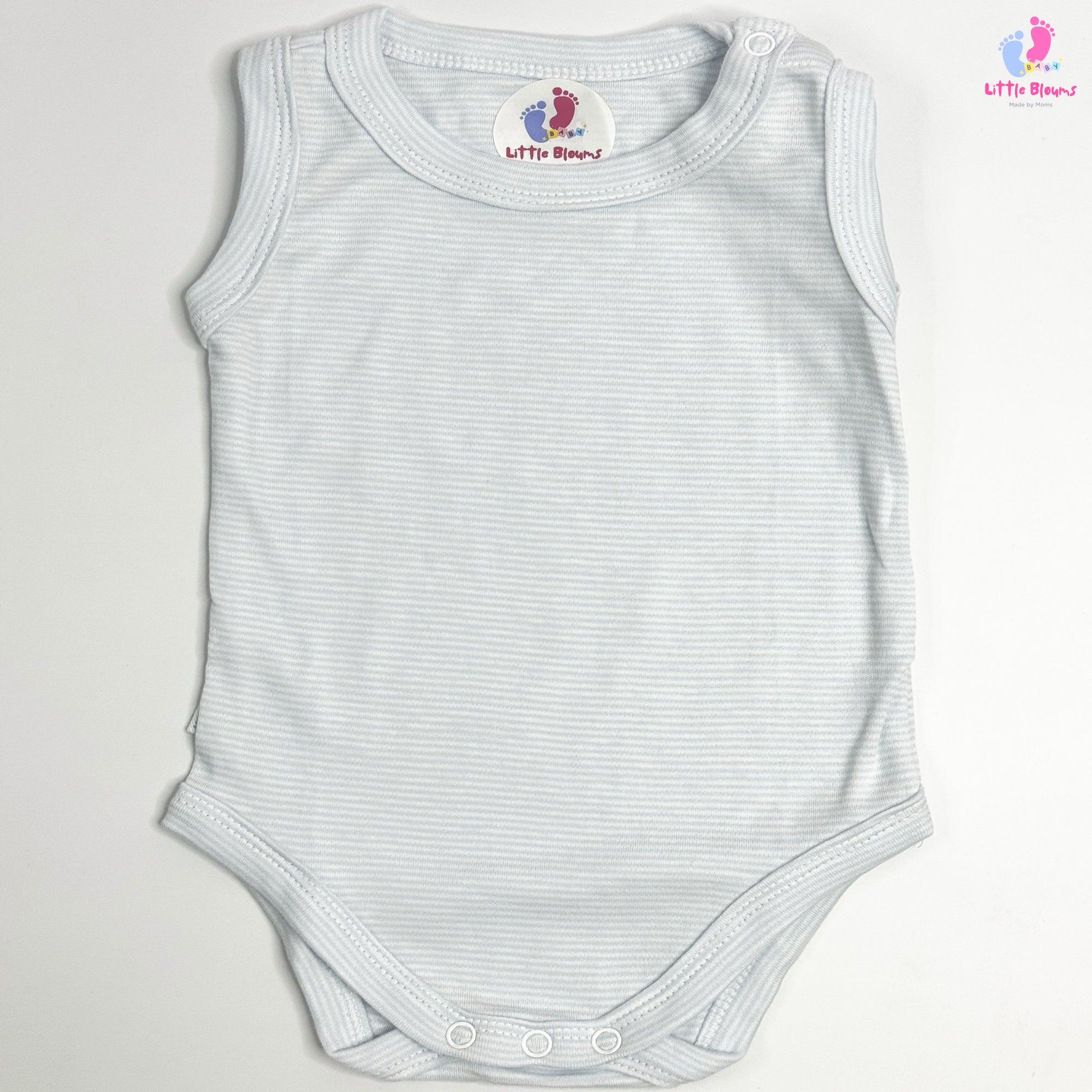 Sleeveless BodySuit - Light Blue Checked