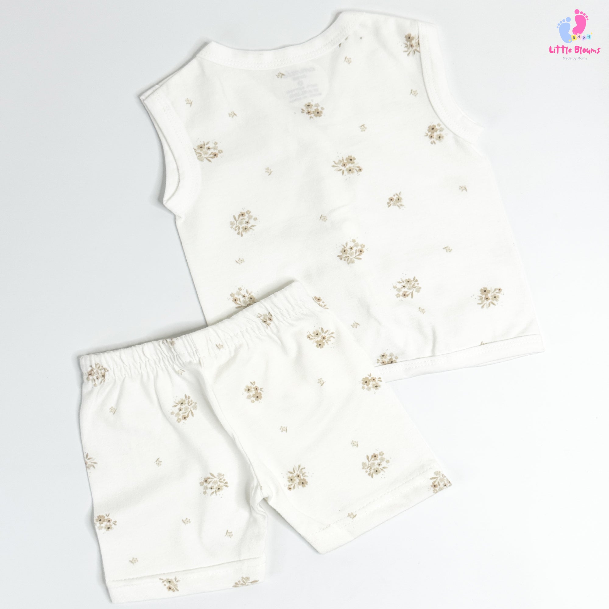 Sleeveless Set - Brown Flowers