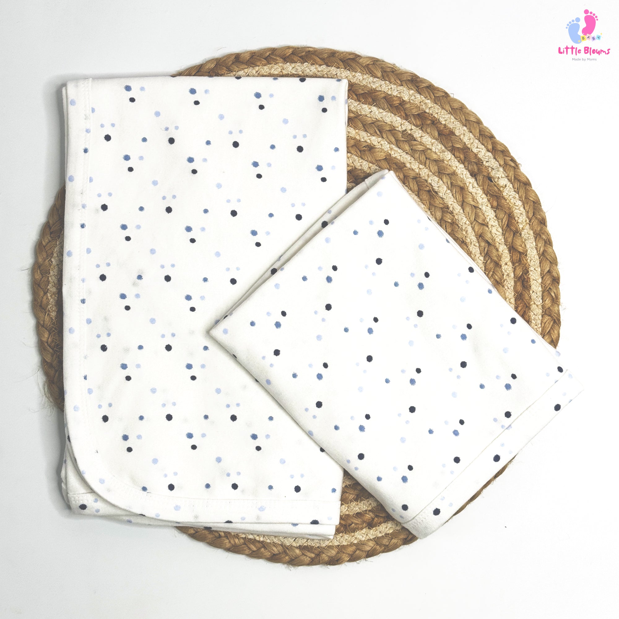 Single layer Hooded Towel - Blue Dot