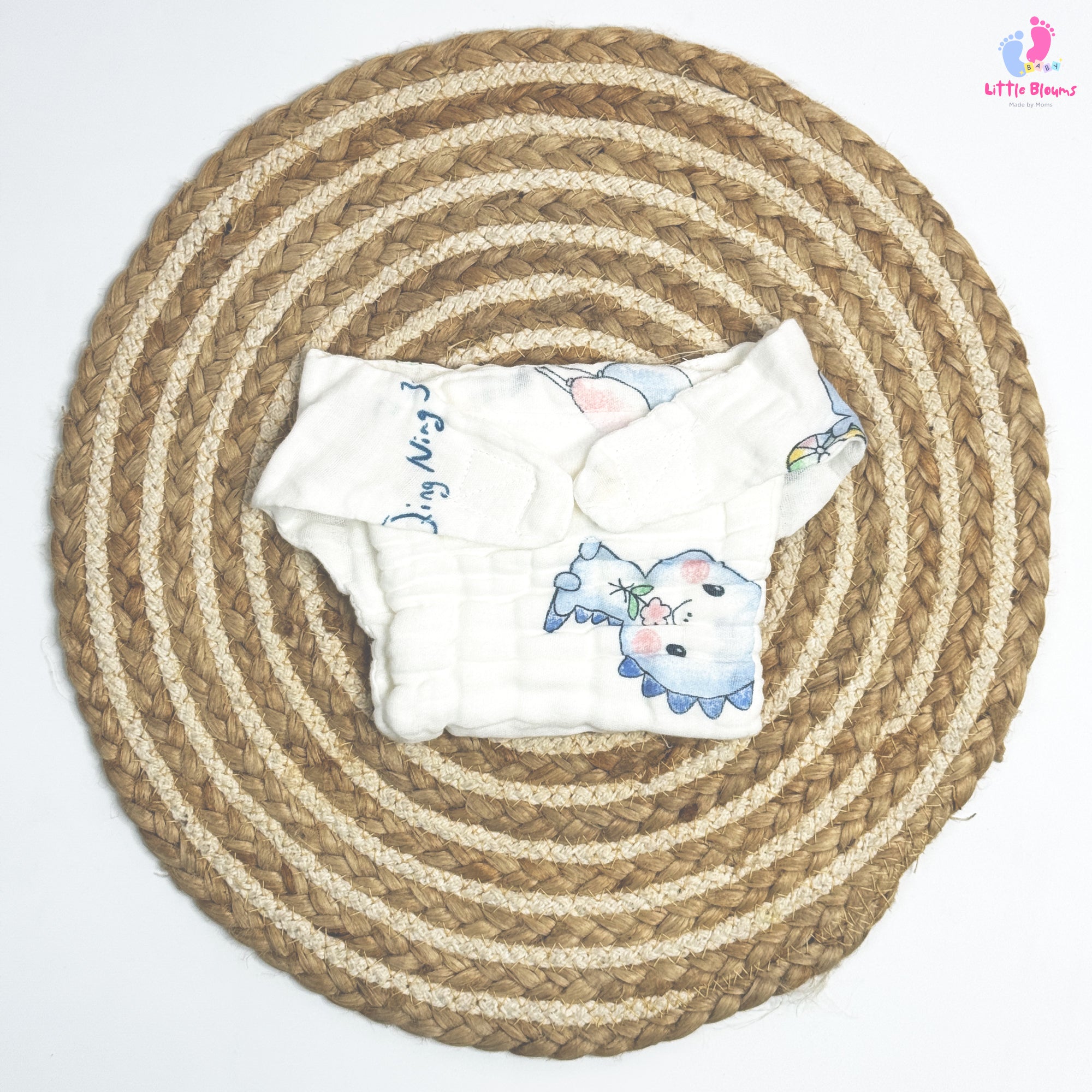 Velcro Nappy - Blue Dino