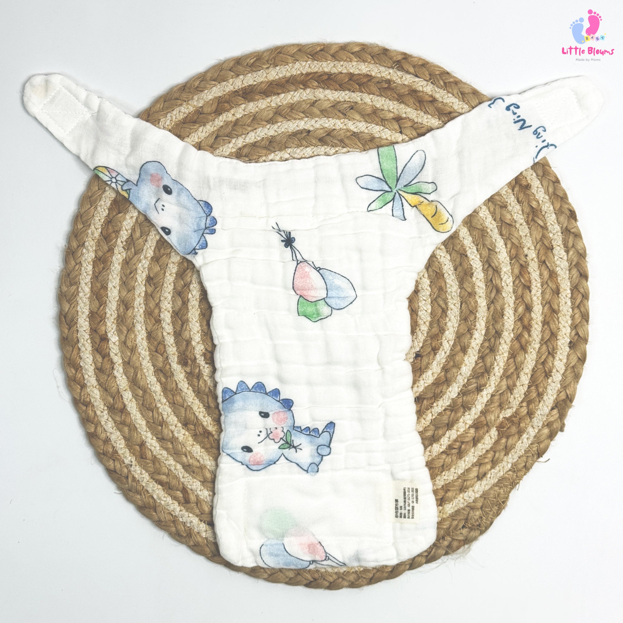 Velcro Nappy - Blue Dino